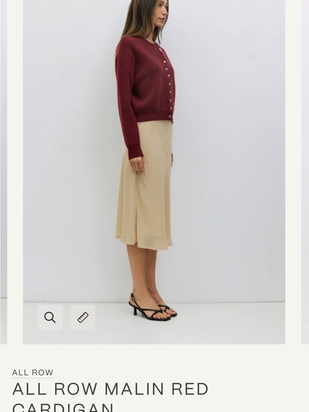 ALL ROW MALIN RED CARDIGAN - Picture 5 of 8